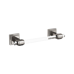 Amerock BH36065CG10 Clear/Brushed Nickel Towel Bar 8 in. (203 mm) Towel Rack Glacio Bathroom Towel Holder Bathroom Hardware Bath Accessories