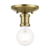 Livex Lighting 47160-01 Lansdale Collection 1 Light Single Flush Mount, Brass
