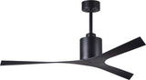 Matthews Fan MK-BK-BK Molly modern ceiling fan in Matte Black finish with all-weather 56” ABS blades. Optimized for damp locations.