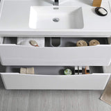 Fresca FCB9140WH-I Fresca Tuscany 40" Glossy White Free Standing Modern Bathroom Cabinet w/ Integrated Sink