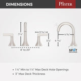 Pfister Vedra 2-Handle 8" Widespread Bathroom Faucet With Push & Seal™ LF-049-VEDGS