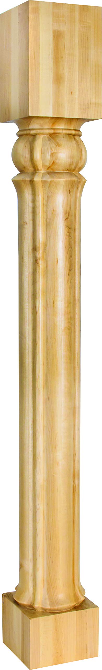 Hardware Resources P64-5-RW 5" W x 5" D x 35-1/2" H Rubberwood Tapered Arts & Crafts Post