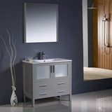 Fresca FVN6236GR-UNS Fresca Torino 36" Gray Modern Bathroom Vanity w/ Integrated Sink