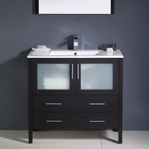 Fresca FVN6236ES-UNS Fresca Torino 36" Espresso Modern Bathroom Vanity w/ Integrated Sink