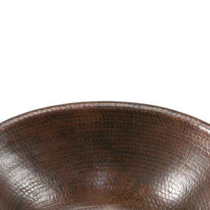 Premier Copper Products LO17RDB 17-Inch Oval Self Rimming Hammered Copper Sink, Oil Rubbed Bronze
