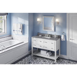 Jeffrey Alexander VKITADL48WHBOR 48" White Adler Vanity, Boulder Cultured Marble Vanity Top, undermount rectangle bowl