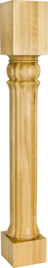 Hardware Resources P64-RW 3-1/2" W x 3-1/2" D x 35-1/2" H Rubberwood Tapered Arts & Crafts Post