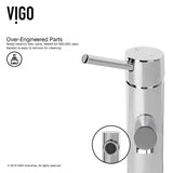 VIGO Noma 8.125 inch H Single Handle Single Hole Bathroom Sink Faucet in Chrome - Bathroom Sink Faucet with Deck Plate VG01009CHK1