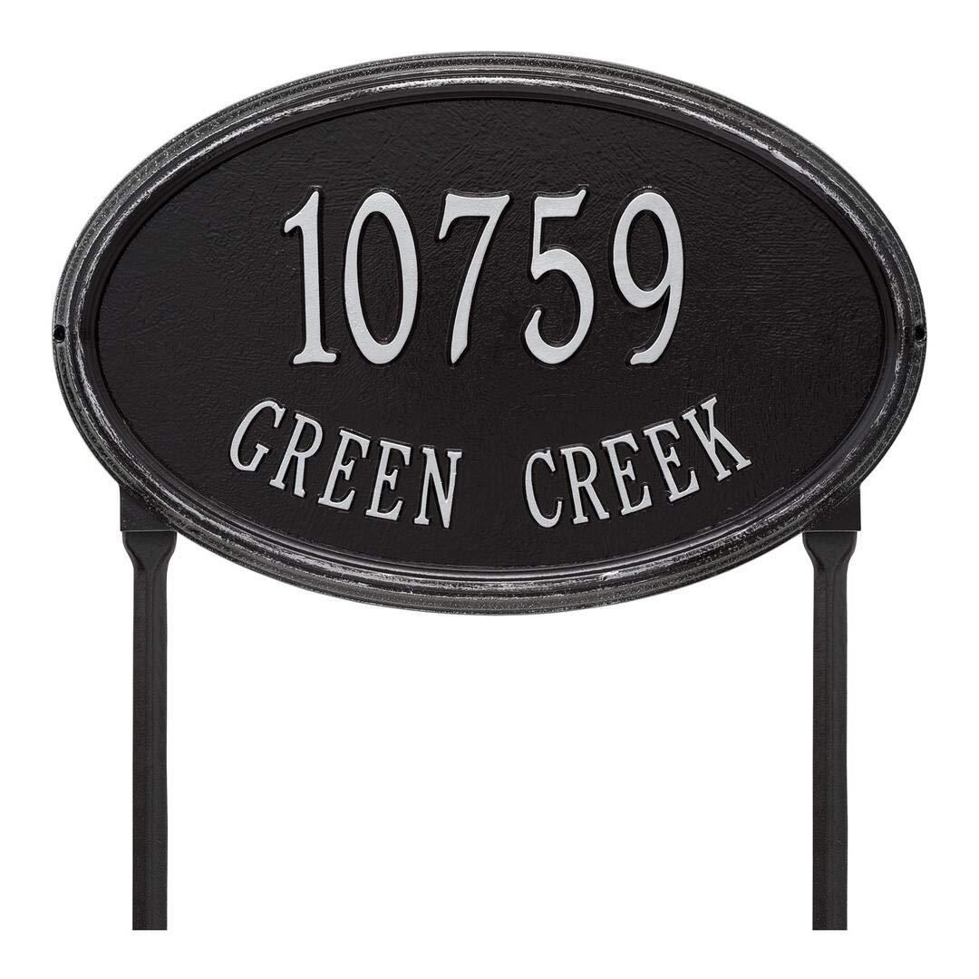 Whitehall 1303BS - Personalized Concord Oval Plaque -Estate - Lawn - 2 Line