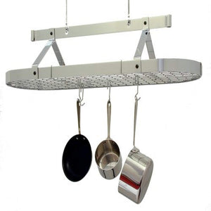 Enclume PR16CWG CH 48" Oval Ceiling Pot Rack w/ 24 Hooks CH
