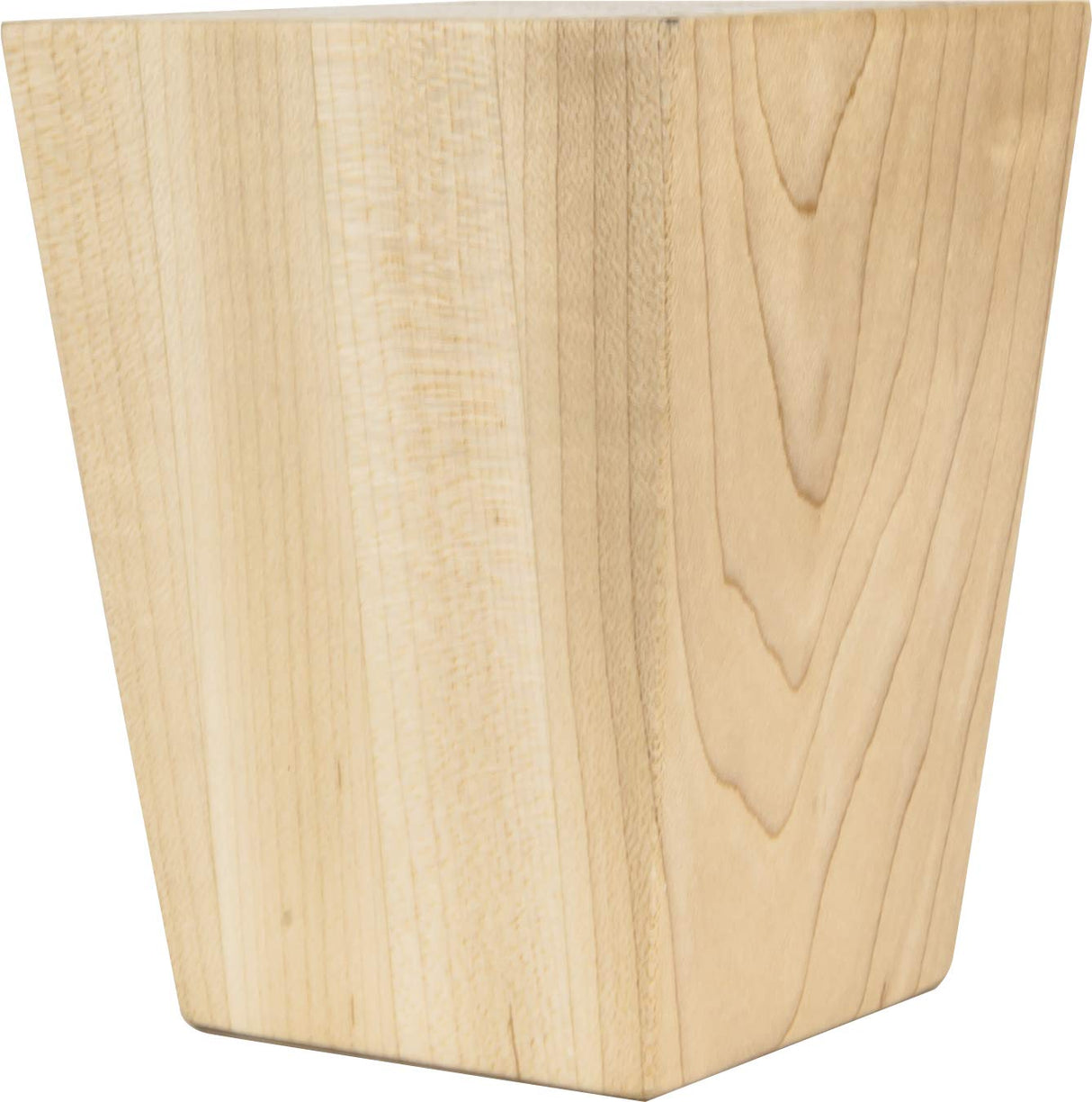 Hardware Resources BF34-3.5-RW 3-1/2" W x 3-1/2" D x 4-1/2" H Rubberwood Square Tapered Shaker Bun Foot