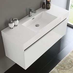 Fresca FCB8011GO-I Fresca Mezzo 48" Gray Oak Wall Hung Modern Bathroom Cabinet w/ Integrated Sink