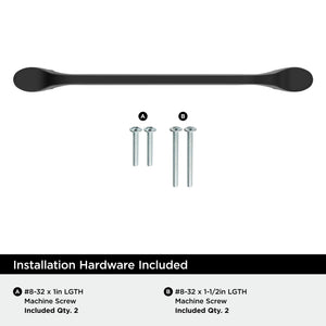 Amerock BP21938FB Matte Black Cabinet Pull 6-5/16 inch (160mm) Center-to-Center Cabinet Hardware Ravino Furniture Hardware Drawer Pull