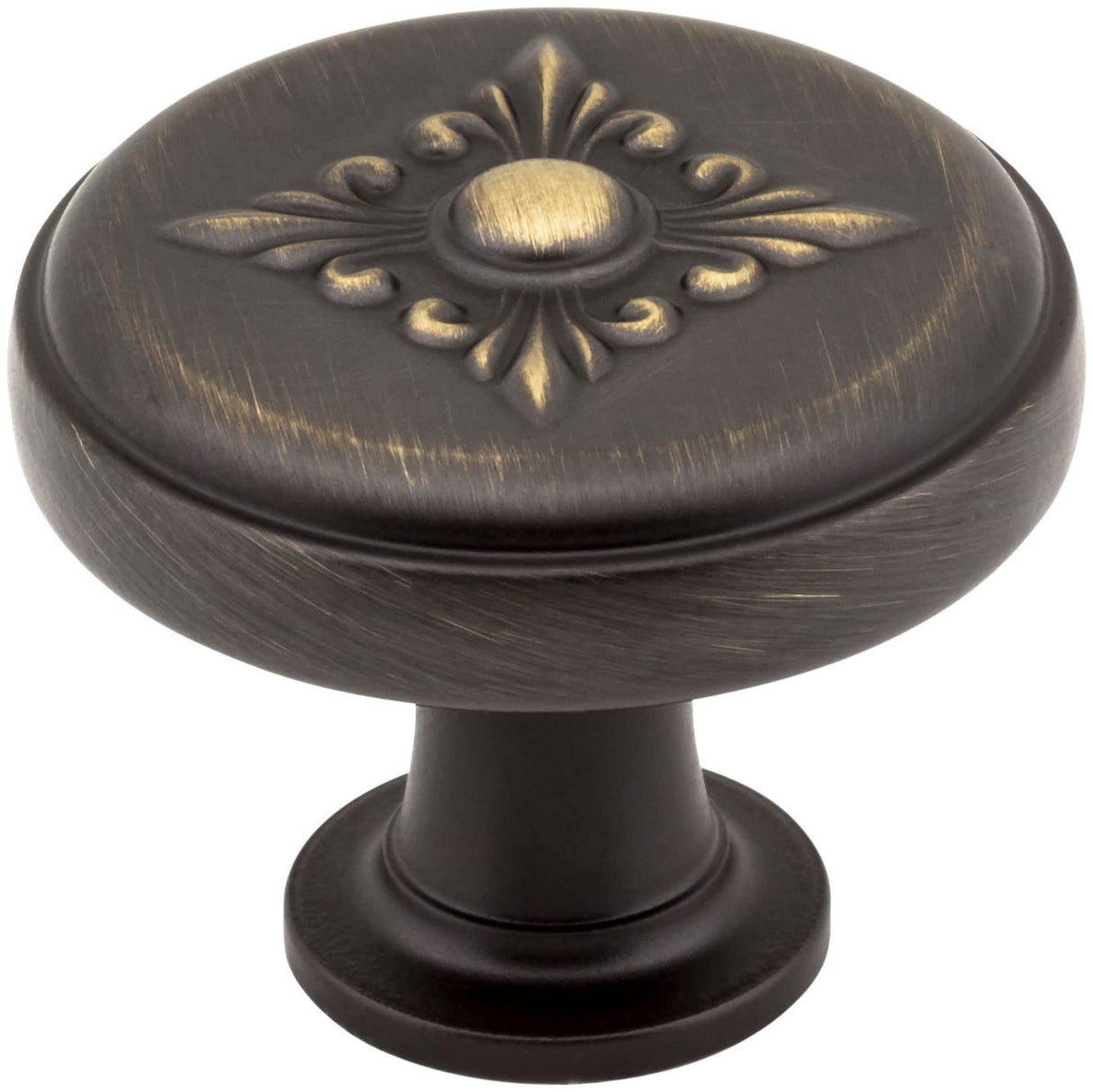 Jeffrey Alexander 417ABSB 1-3/8" Diameter Antique Brushed Satin Brass Baroque Lafayette Cabinet Knob