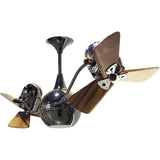 Matthews Fan VB-BKN-WD Vent-Bettina 360° dual headed rotational ceiling fan in black nickel finish with solid sustainable mahogany wood blades.