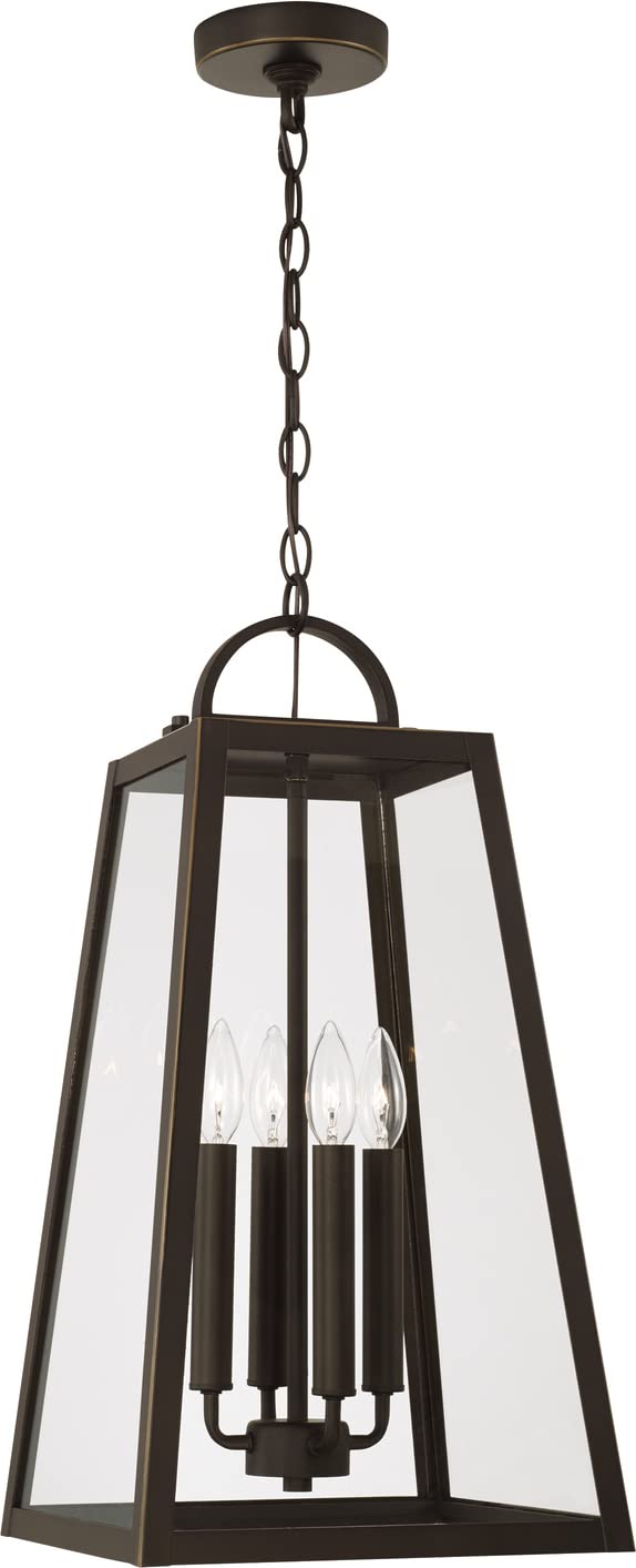 Capital Lighting 943744OZ Leighton 4 Light Outdoor Hanging Lantern Oiled Bronze
