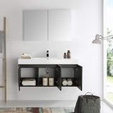 Fresca FVN8092WH Fresca Vista 48" White Wall Hung Modern Bathroom Vanity w/ Medicine Cabinet