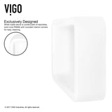 VIGO VGT1005 15.75" L -22.75" W -12.0" H Handmade Matte Stone Rectangle Vessel Bathroom Sink Set in Matte White Finish with Matte Black Single-Handle Single Hole Faucet and Pop Up Drain