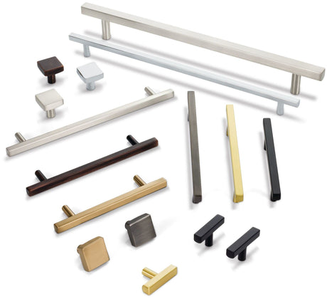 Jeffrey Alexander 845-160BG 160 mm Center-to-Center Brushed Gold Square Dominique Cabinet Bar Pull