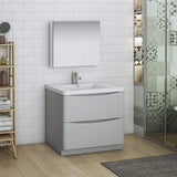 Fresca FVN9136GRG Fresca Tuscany 36" Glossy Gray Free Standing Modern Bathroom Vanity w/ Medicine Cabinet