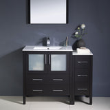 Fresca FVN62-3012ES-UNS Fresca Torino 42" Espresso Modern Bathroom Vanity w/ Side Cabinet & Integrated Sink