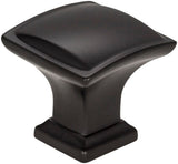 Jeffrey Alexander 435MB 1-1/4" Overall Length Matte Black Square Annadale Cabinet Knob