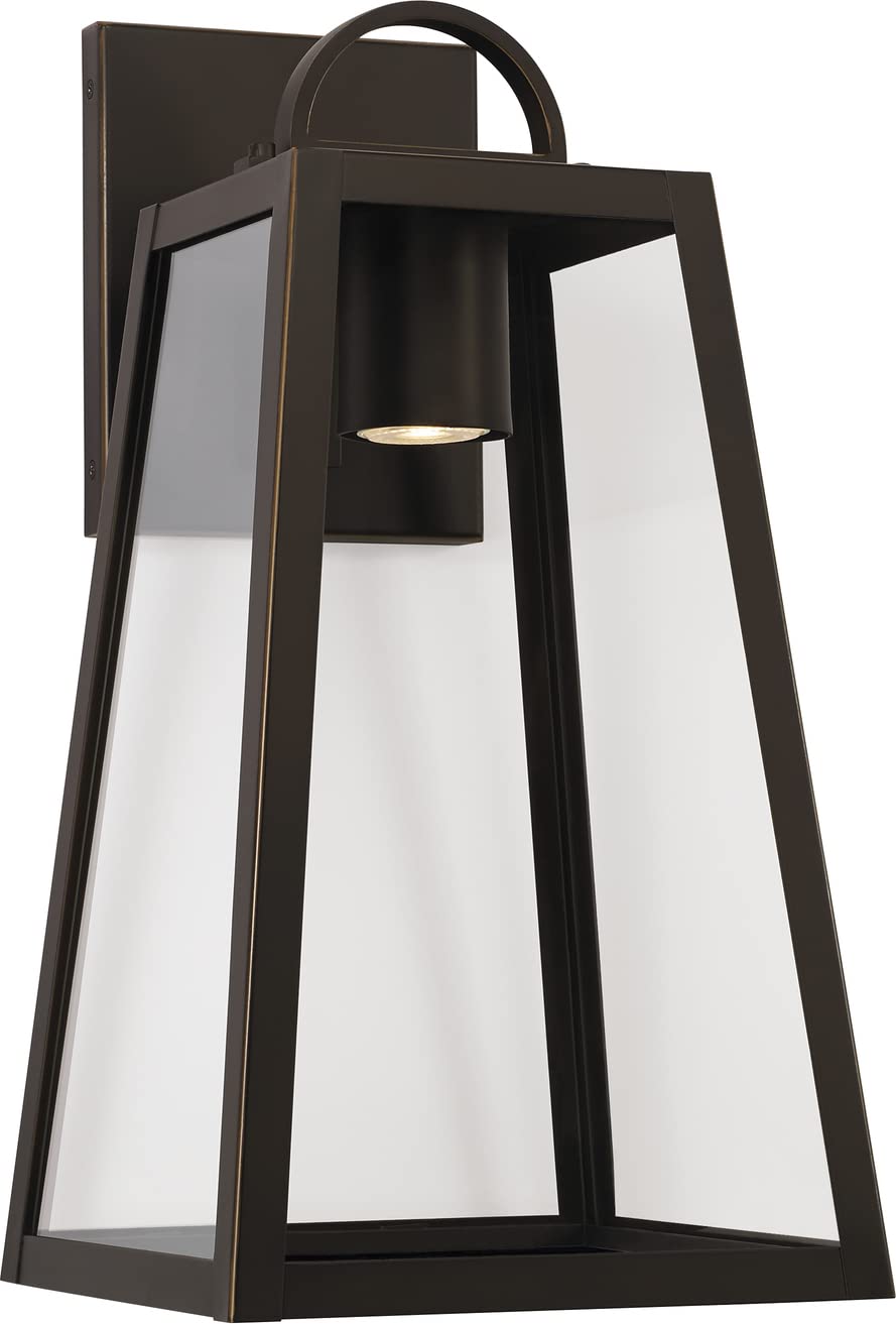 Capital Lighting 943712OZ-GL Leighton 1 Light Outdoor Wall Lantern Oiled Bronze