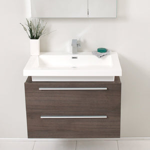 Fresca FVN8080GO Fresca Medio 32" Gray Oak Modern Bathroom Vanity w/ Medicine Cabinet