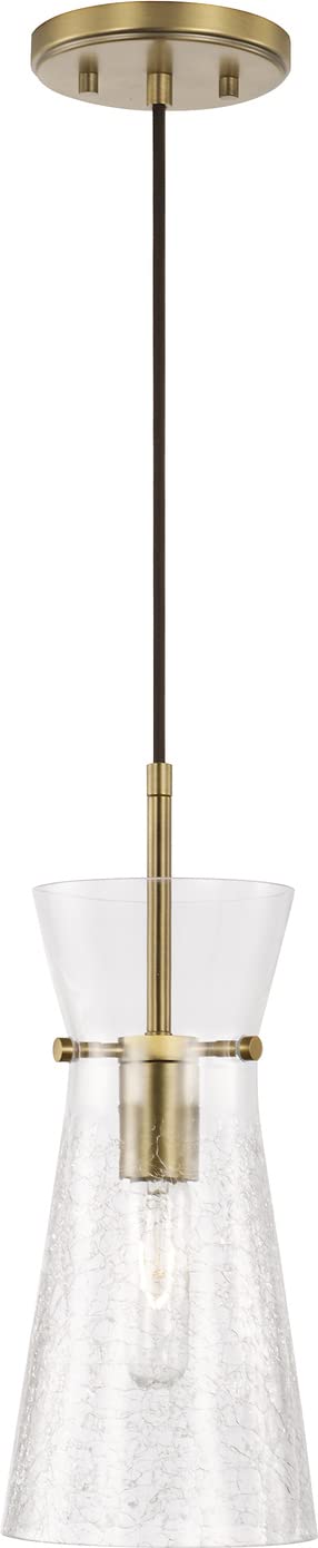 Capital Lighting 342411AD Mila 1 Light Pendant Aged Brass