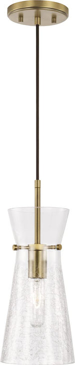Capital Lighting 342411AD Mila 1 Light Pendant Aged Brass