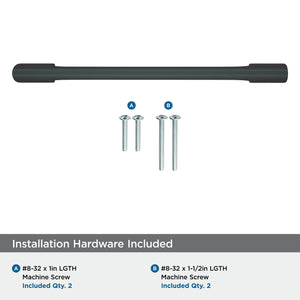 Amerock Cabinet Pull Matte Black 5-1/16 inch (128 mm) Center-to-Center Riva 1 Pack Drawer Pull Drawer Handle Cabinet Hardware