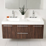 Fresca FVN8013GW Fresca Opulento 54" Walnut Modern Double Sink Bathroom Vanity w/ Medicine Cabinet