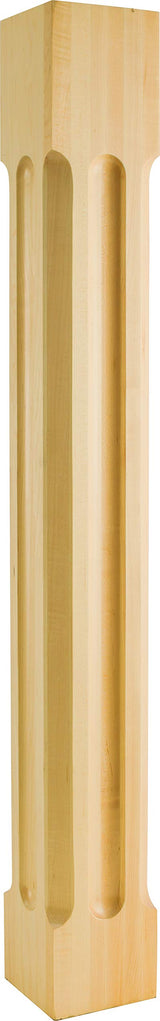 Hardware Resources P78-5-42-RW 5" W x 5" D x 42" H Rubberwood Scooped Post