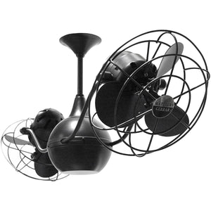 Matthews Fan VB-BK-MTL Vent-Bettina 360° dual headed rotational ceiling fan in Matte Black finish with metal blades.