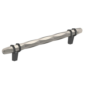 Amerock Cabinet Pull Satin Nickel/Black Chrome 6-5/16 inch (160 mm) Center-to-Center London 1 Pack Drawer Pull Drawer Handle Cabinet Hardware