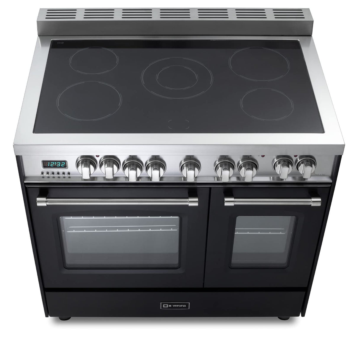 Verona VPFSEE365DE Prestige 36" Electric Glass Top Double Oven Range - Matte Black