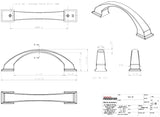 Jeffrey Alexander 944-96MB 96 mm Center-to-Center Matte Black Arched Roman Cabinet Pull