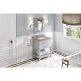 Jeffrey Alexander VKITWAV30GRSGR 30" Grey Wavecrest Vanity, Steel Grey Cultured Marble Vanity Top, undermount rectangle bowl