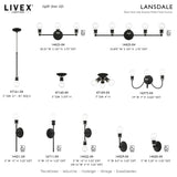 Livex Lighting 14421-04 Lansdale 1 Light ADA Single Sconce, Black with Brushed Nickel Accents
