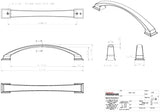 Jeffrey Alexander 944-160BNBDL 160 mm Center-to-Center Brushed Pewter Arched Roman Cabinet Pull