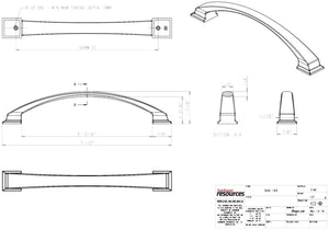 Jeffrey Alexander 944-160PC 160 mm Center-to-Center Polished Chrome Arched Roman Cabinet Pull