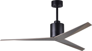Matthews Fan EK-BK-GA Eliza 3-blade paddle fan in Matte Black finish with gray ash all-weather ABS blades. Optimized for wet locations.