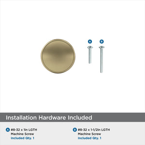 Amerock Cabinet Knob |Golden Champagne 1-1/4 in (32 mm) Diameter Drawer Knob Renown Kitchen and Bath Hardware Furniture Hardware