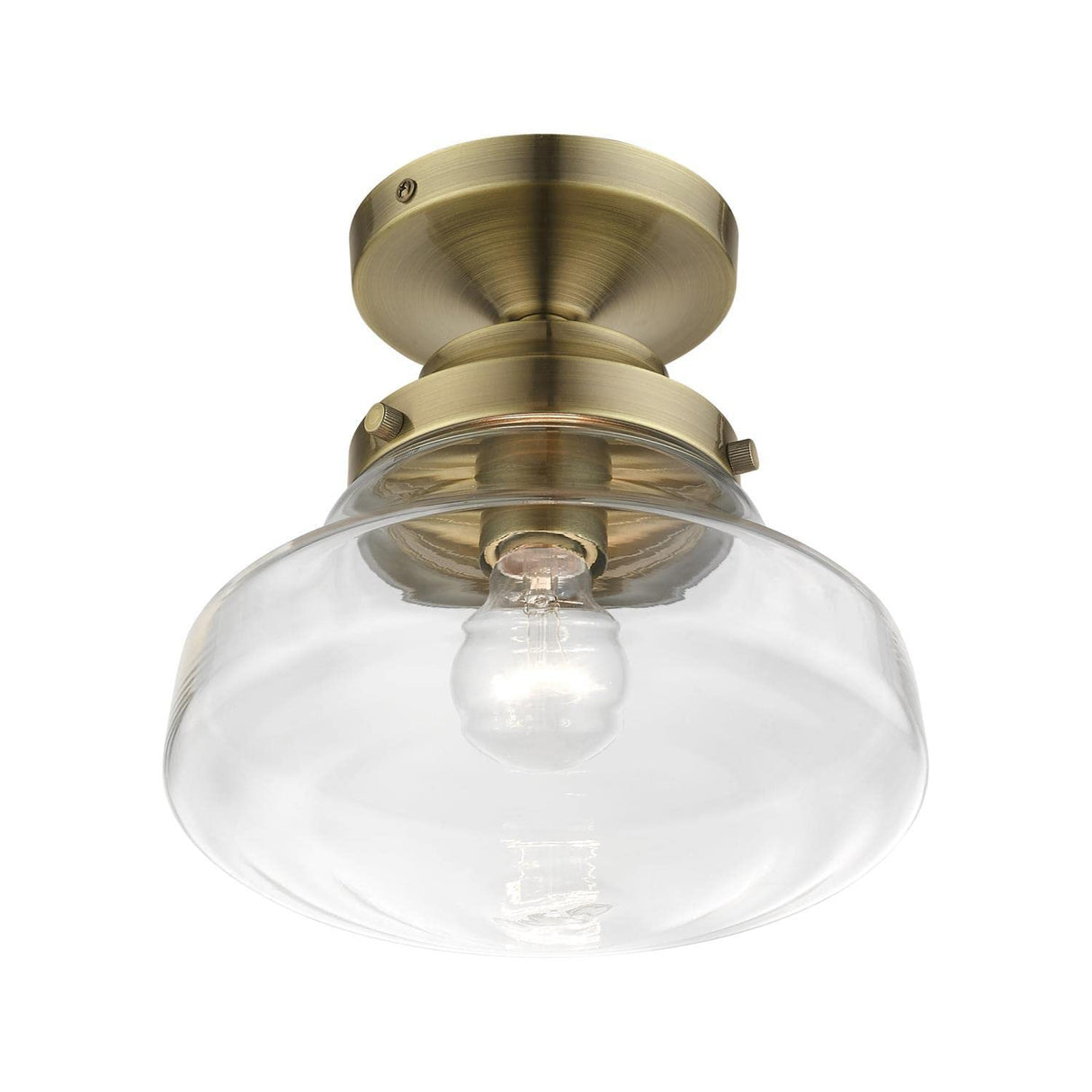 Avondale 1 Light Semi-Flush in Antique Brass (41291-01)