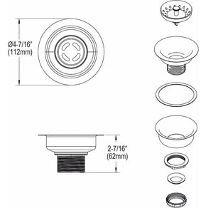 Elkay D1125 Drain, 3.5, Stainless Steel