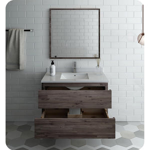 Fresca FVN3136ACA Fresca Formosa 36" Wall Hung Modern Bathroom Vanity w/ Mirror