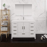 Fresca FVN9448WH Fresca Imperia 48" Glossy White Free Standing Modern Bathroom Vanity w/ Medicine Cabinet