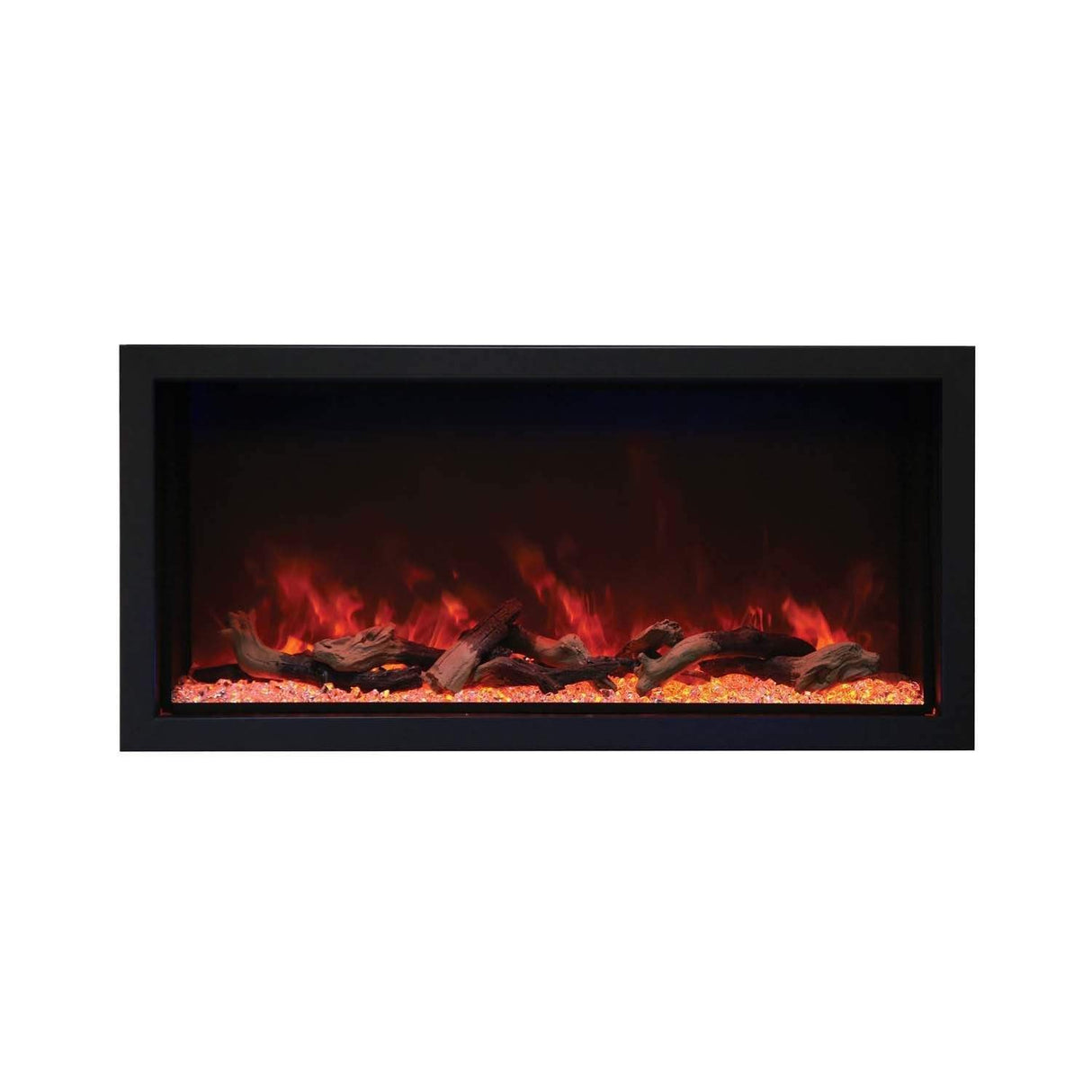 Amantii BI-40-DEEP-XT Panorama Deep & Xtra Tall Full View Smart Electric  - 40" Indoor /Outdoor WiFi Enabled  Fireplace, featuring a MultiFunction Remote, Multi Speed Flame Motor, Glass Media & a Black Trim