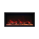 Amantii BI-40-DEEP-XT Panorama Deep & Xtra Tall Full View Smart Electric  - 40" Indoor /Outdoor WiFi Enabled  Fireplace, featuring a MultiFunction Remote, Multi Speed Flame Motor, Glass Media & a Black Trim