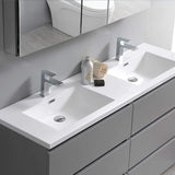 Fresca FVN93-3030GR-D Fresca Lazzaro 60" Gray Free Standing Double Sink Modern Bathroom Vanity w/ Medicine Cabinet